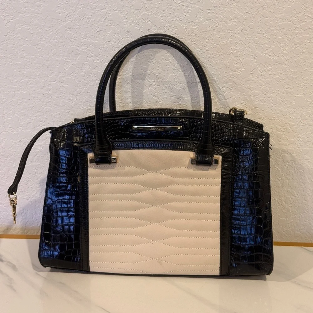 Brahmin‎ Black and Cream Satchel